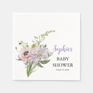 Wildflower Baby Shower Napkin