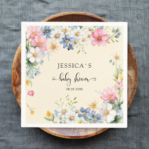 Wildflower, Baby Shower Napkin