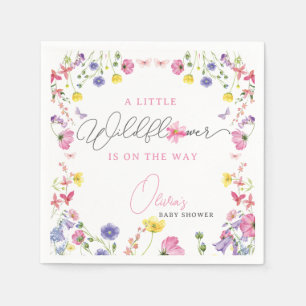 Wildflower Baby Shower Napkins   Customisable Text