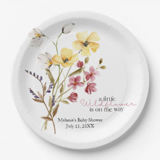 Wildflower Baby Shower Paper Plate