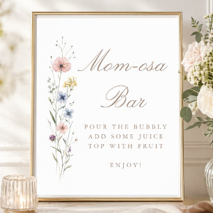 Wildflower Baby Shower Party Momosa Bar Sign