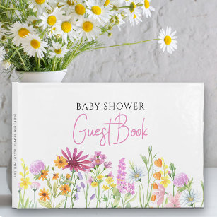 Wildflower Baby Shower Personalised Guest Book