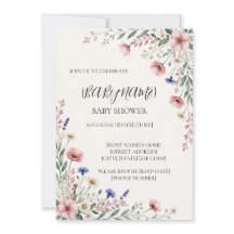 Wildflower Baby Shower Personalised Invitation