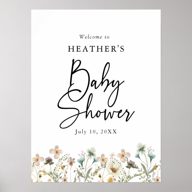 Wildflower Baby Shower Poster (Front)