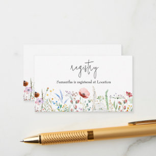 Wildflower Baby Shower Registry Enclosure Card