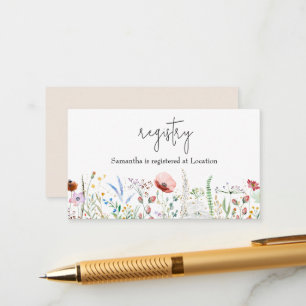 Wildflower Baby Shower Registry Enclosure Card