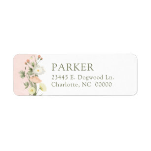 Wildflower Baby Shower Return Address Label