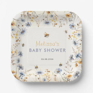 Wildflower Baby Shower Spring  Paper Plate