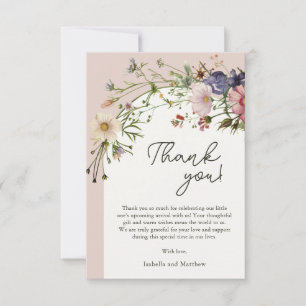Wildflower Baby Shower Thank You Card