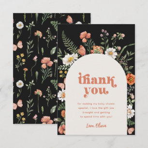Wildflower Baby Shower Thank You Card