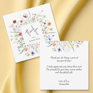 Wildflower Baby Shower Thank You Card
