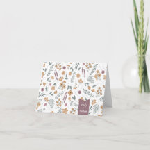 Wildflower Baby Shower Thank You Card - Orange