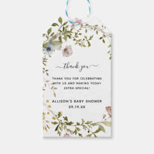 Wildflower Baby Shower Thank You Gift Tags