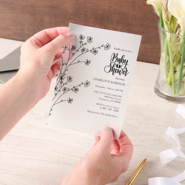 Wildflower Baby Shower  Vellum Invitations (Handheld)