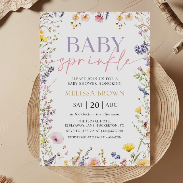 Wildflower Baby Sprinkle Baby Shower Invitation (Creator Uploaded)