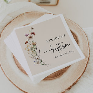 Wildflower Baptism Napkin
