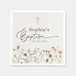 Wildflower Baptism Napkin