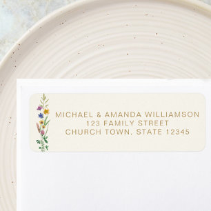Wildflower Baptism Return Address  Label