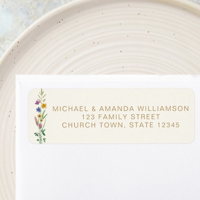 Wildflower Baptism Return Address  Label (Creator Uploaded)