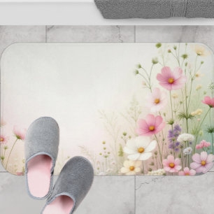 Wildflower Bath Mat, Cottagecore Bathroom Rug