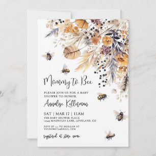 Wildflower Bee Baby Shower Invitation