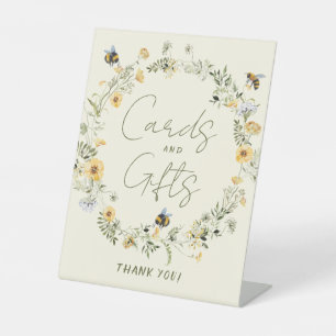 Wildflower Bee Bridal Shower Cards and Gifts Sign