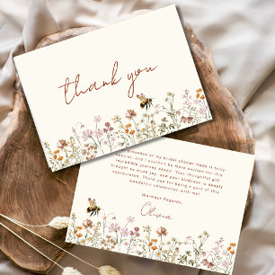 Wildflower Bee Bridal Shower Thank You Card