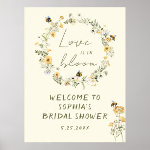 Wildflower Bee Bridal Shower Welcome Sign Poster