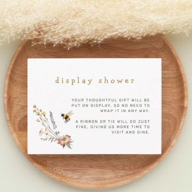 Wildflower Bee Floral Display Shower Enclosure Card (Creator Uploaded)