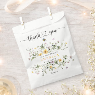 Wildflower Bee Rustic Baby Shower Favour Bag