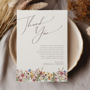 Wildflower Beige Meadow Reception Table Thank You
