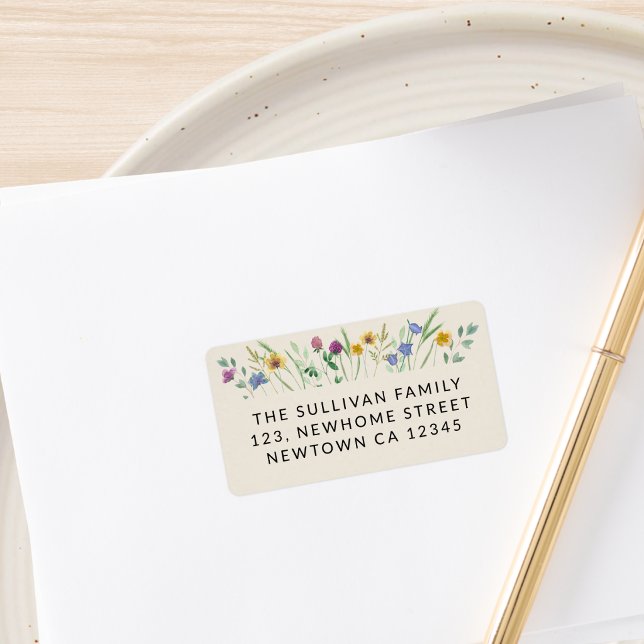 Wildflower Beige Return Address Label (Creator Uploaded)