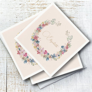 Wildflower Birthday Elegant  Napkin
