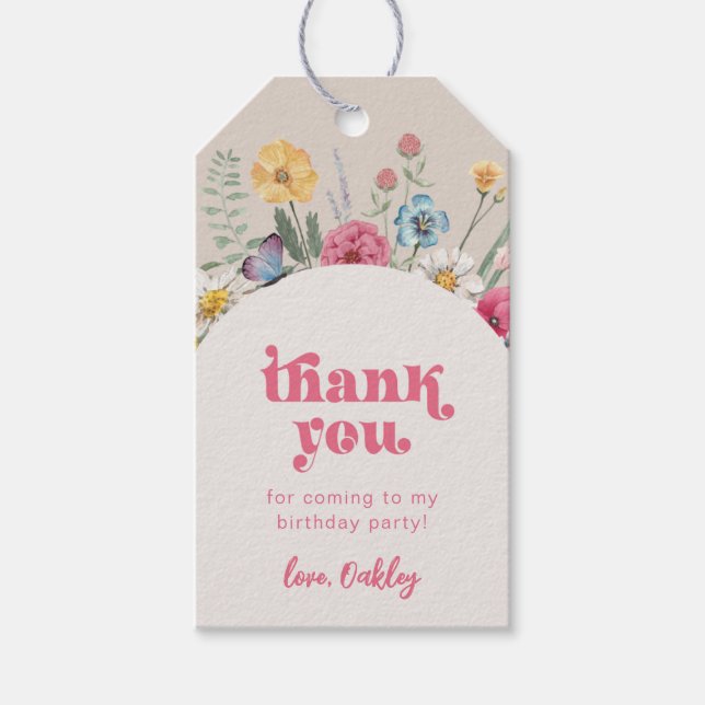 Wildflower Birthday Favour Tag (Front)
