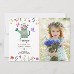 Wildflower birthday invitation Girl Garden Floral