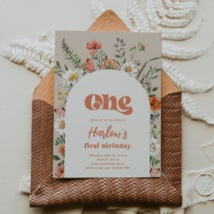 Wildflower Birthday Invitation   Wildflower First