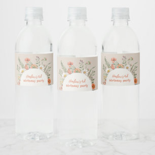 Wildflower Birthday Water Bottle Labels