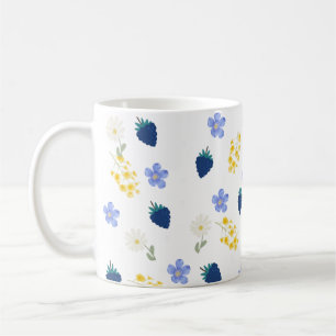 Wildflower & Blackberry Floral Pattern Coffee Mug