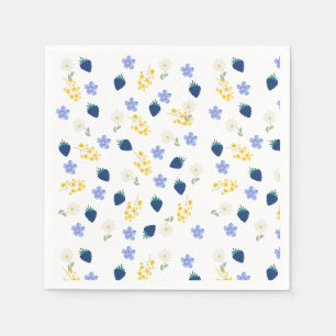 Wildflower & Blackberry Floral Pattern Napkin