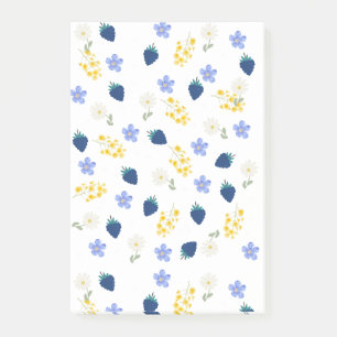 Wildflower & Blackberry Floral Pattern Post-it Notes