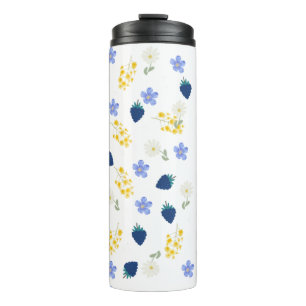 Wildflower & Blackberry Floral Pattern Thermal Tumbler