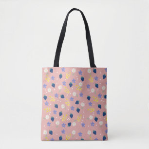 Wildflower & Blackberry Floral Pattern Tote Bag