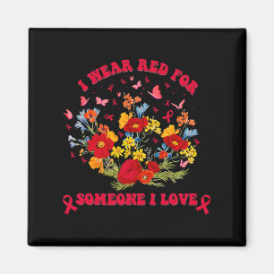 wildflower blood cancer awareness apparel red ribb magnet