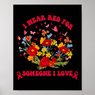 Wildflower Blood Cancer Awareness Apparel Red Ribb Poster