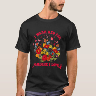 wildflower blood cancer awareness apparel red ribb T-Shirt