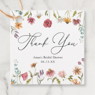 Wildflower Bloom Bridal Shower Favour Tags