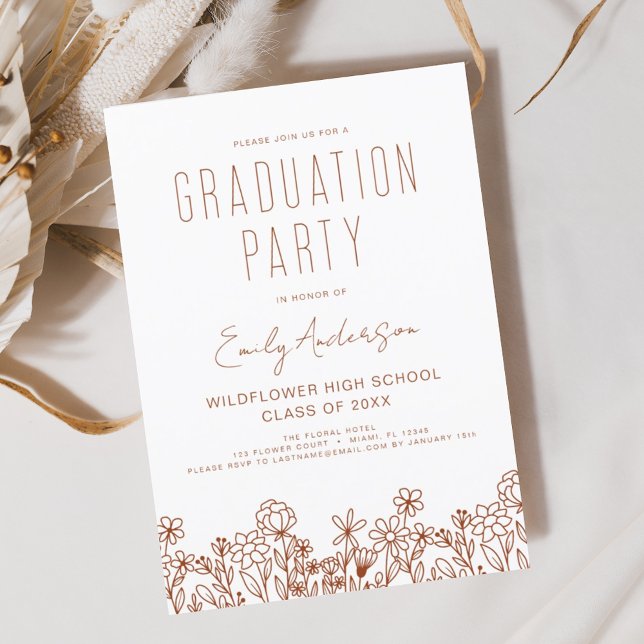 Wildflower Bloom Graduation Party Boho Invitation (Creator Uploaded)
