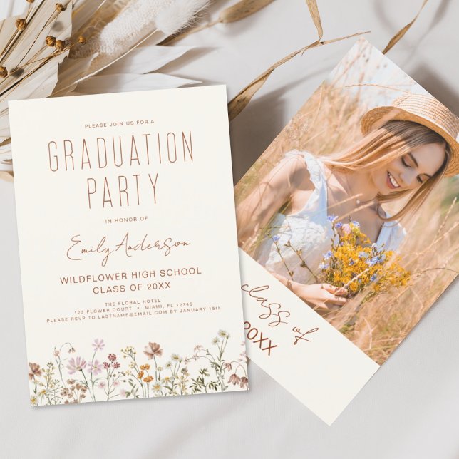 Wildflower Bloom Graduation Party Invitation (Creator Uploaded)