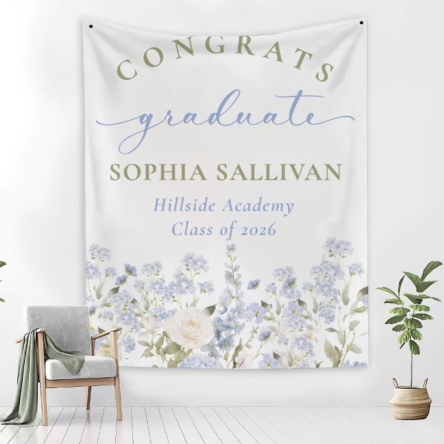 Wildflower Bloom Graduation Party Tapestry (Creator Uploaded)
