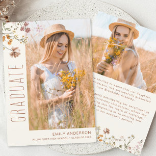 Wildflower Bloom Graduation Photo Announcement